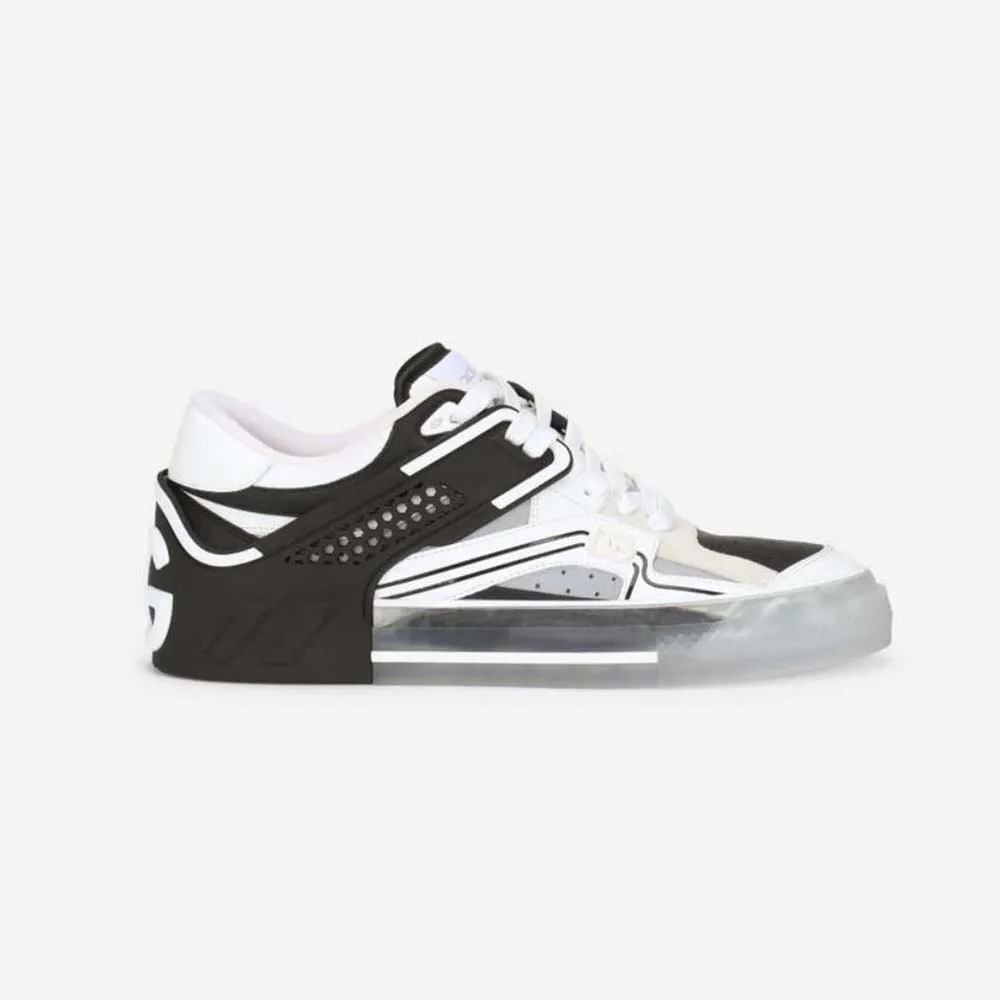 DOLCE GABBANA D&G HOMBRES PIEL DE BECERRO CUSTOM 2.ZERO ZAPATILLASNEGRO
