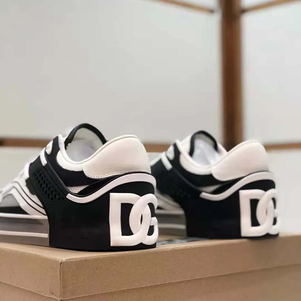 DOLCE GABBANA D&G HOMBRES PIEL DE BECERRO CUSTOM 2.ZERO ZAPATILLASNEGRO