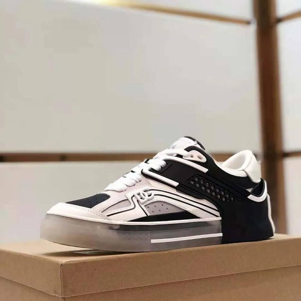 DOLCE GABBANA D&G HOMBRES PIEL DE BECERRO CUSTOM 2.ZERO ZAPATILLASNEGRO