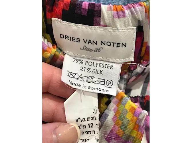 DRIES VAN NOTEN Pantalón T.Poliéster Internacional S Multicolor 