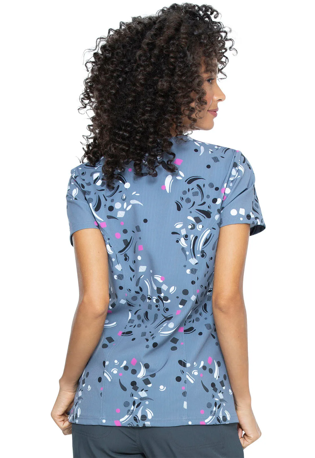 Elle Mock Wrap Top in Dancing Dots