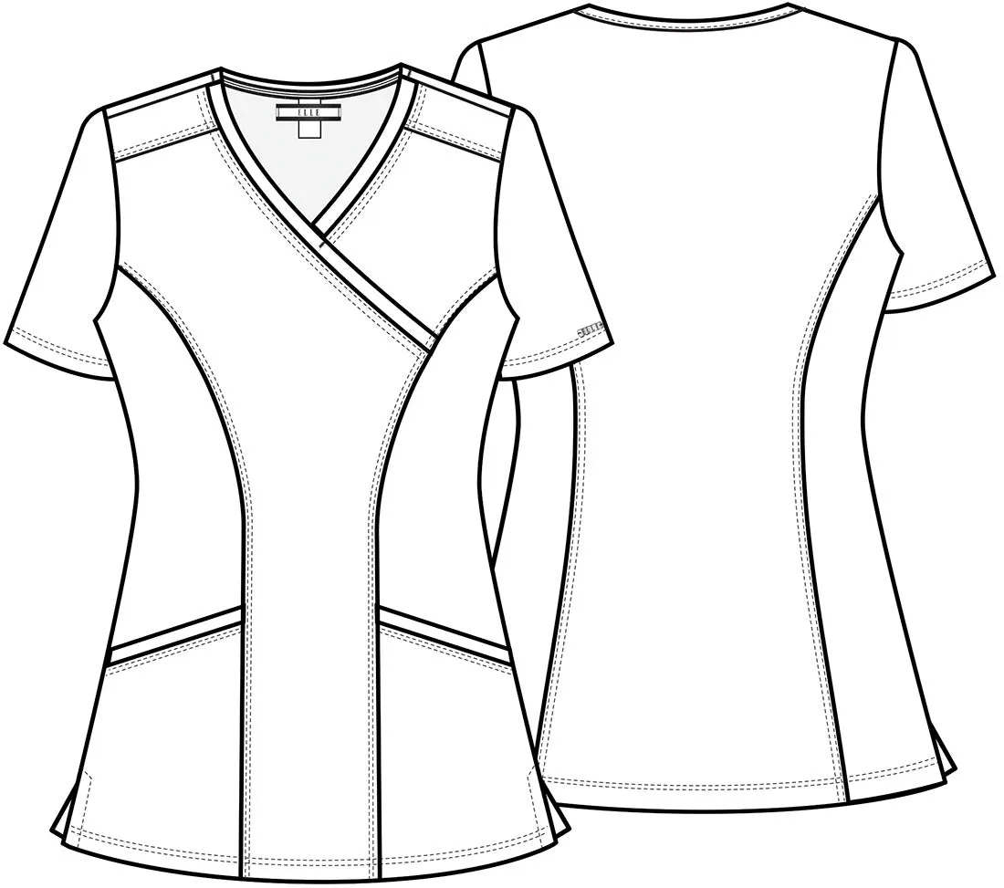 Elle Mock Wrap Top in Dancing Dots