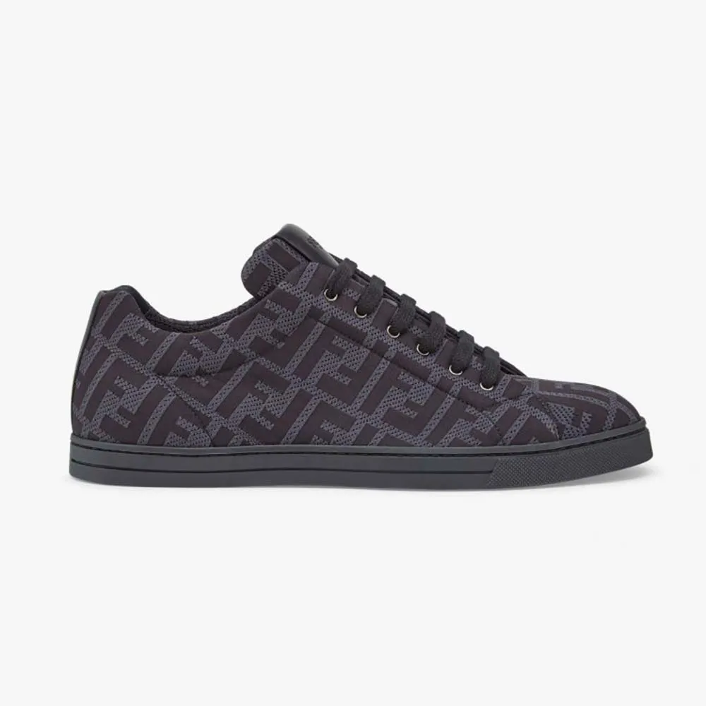 Fendi Hombre Zapatillas Bajas De Tejido Técnico Marrón