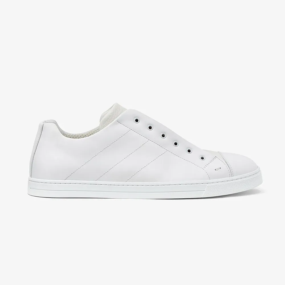 FENDI HOMBRE ZAPATILLAS SLIPONS DE CUERO BLANCO