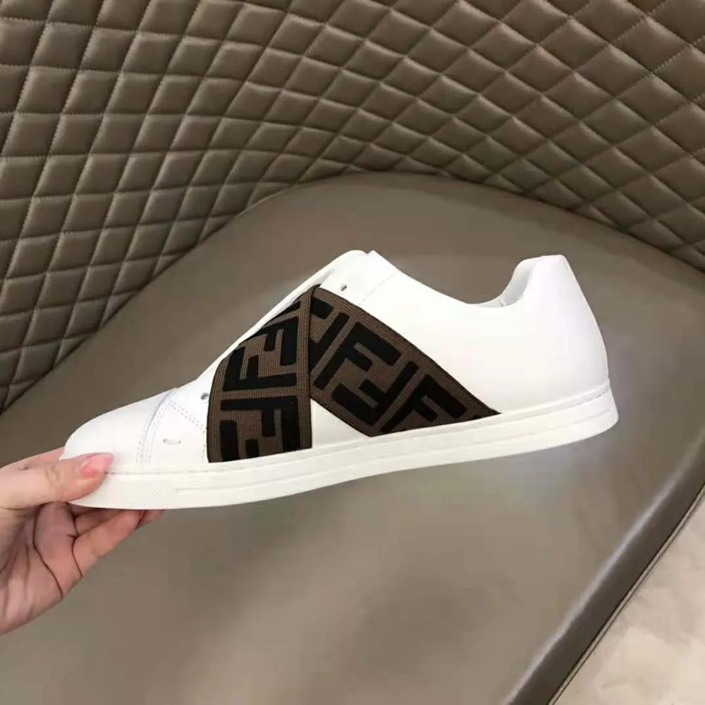 FENDI HOMBRE ZAPATILLAS SLIPONS DE CUERO BLANCO
