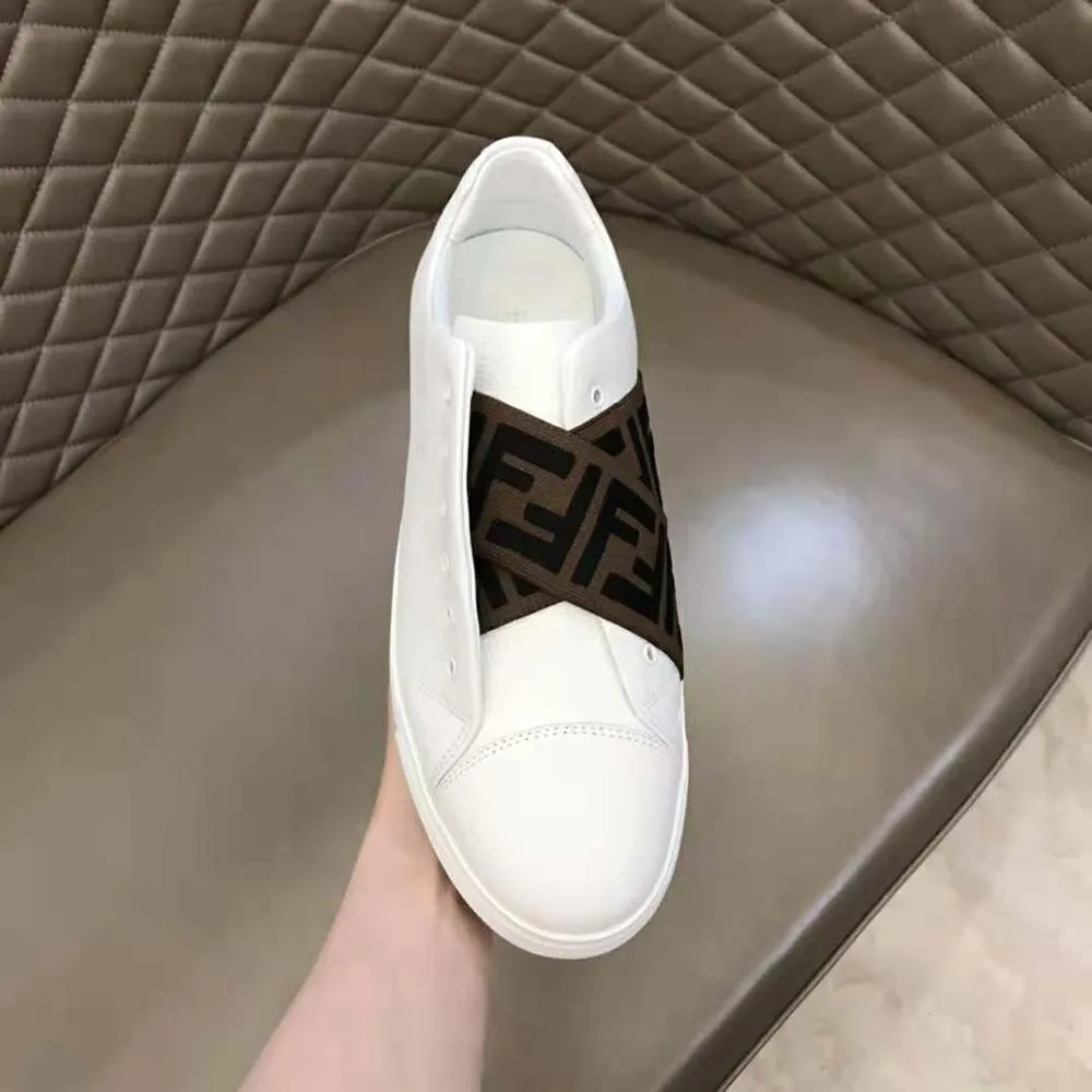 FENDI HOMBRE ZAPATILLAS SLIPONS DE CUERO BLANCO