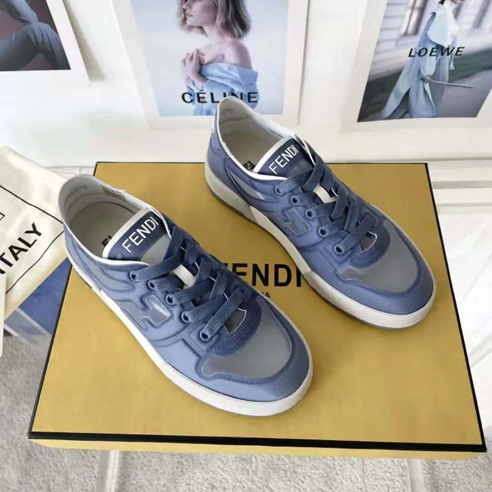 Fendi Zapatillas bajas unisex Match de malla azul