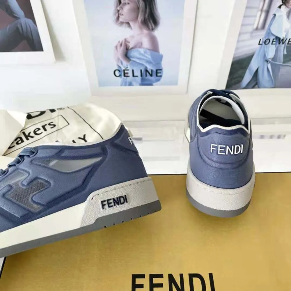 Fendi Zapatillas bajas unisex Match de malla azul
