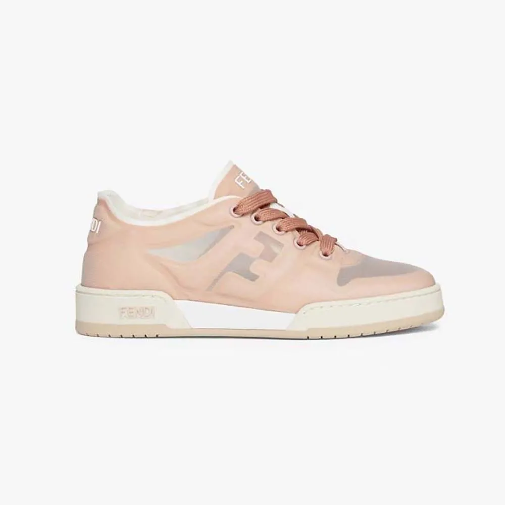 Fendi Zapatillas bajas unisex Match de malla rosa