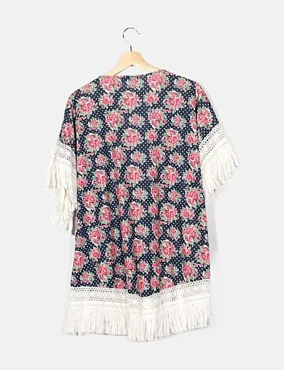 Funky Project Kimono azul estampado floral