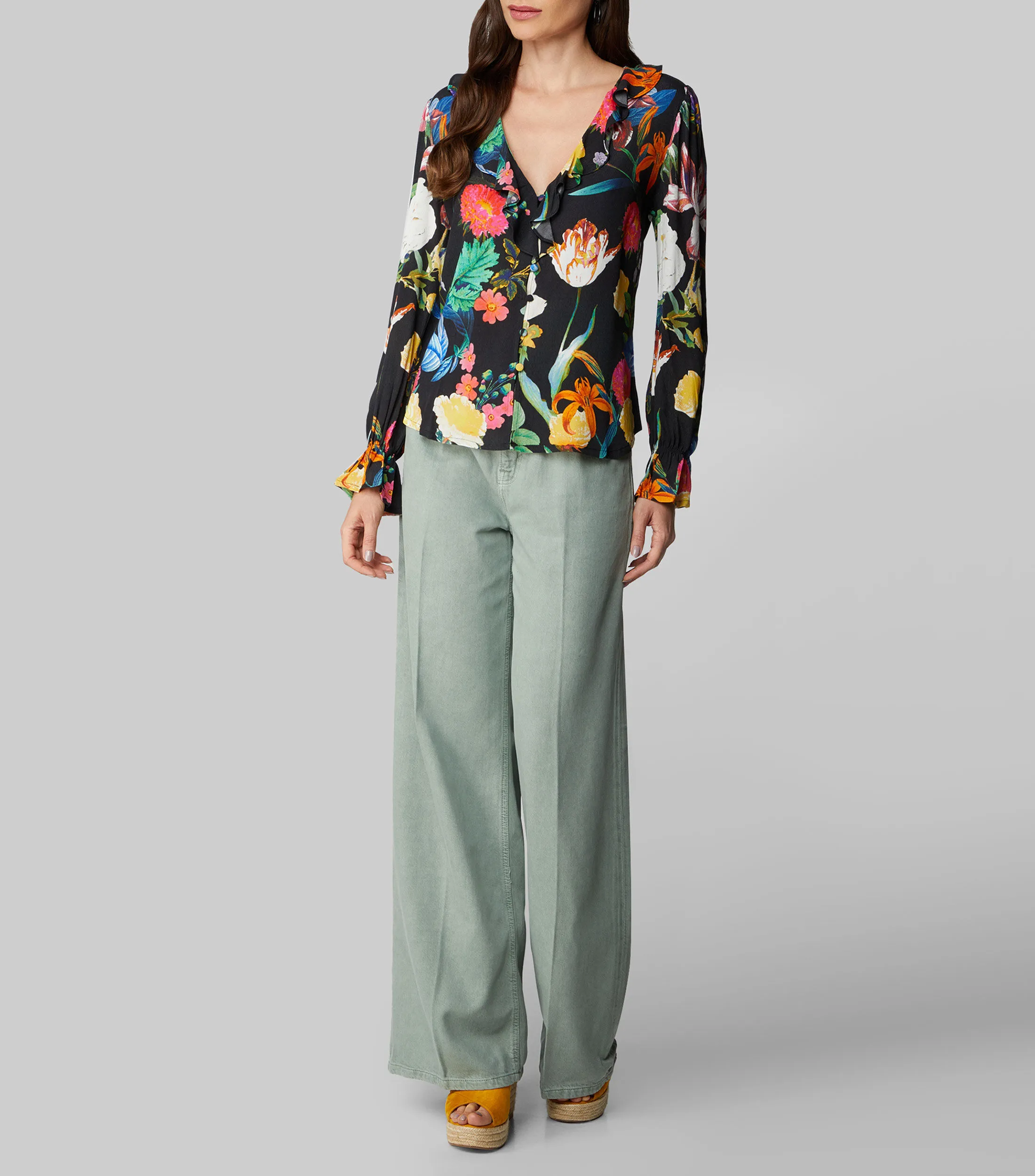 Guess Blusa estampada manga larga Mujer