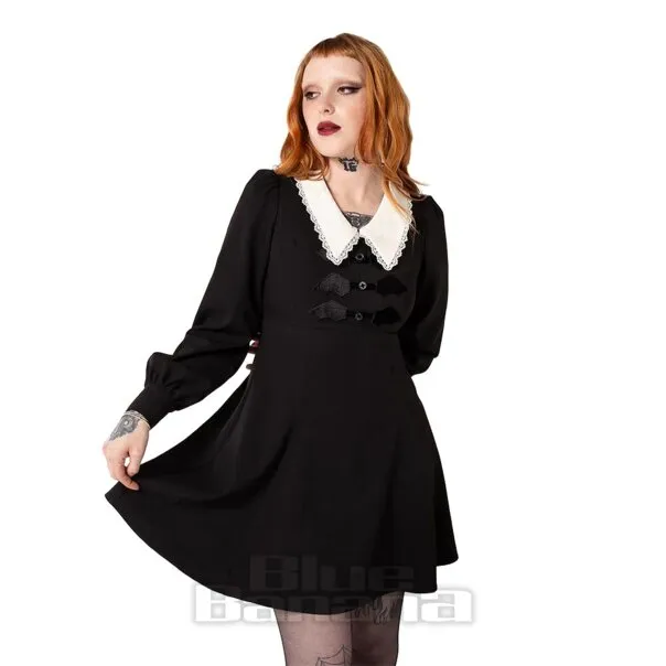 Hell Bunny Batilda Mini Vestido (Negro)