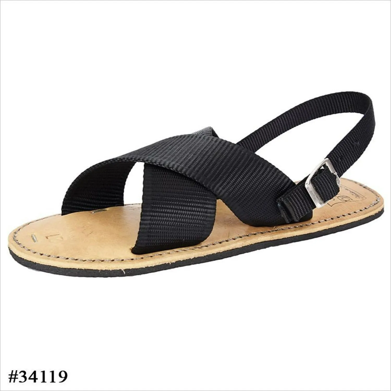 HUARACHES CRUZADOS DE LONA PARA HOMBRE COLOR NEGRO IMP34119