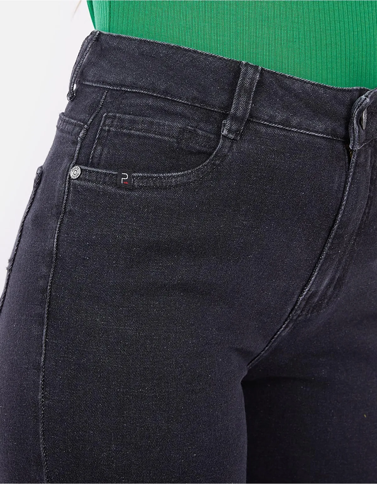 Jean boyfriend negro tiro alto mm