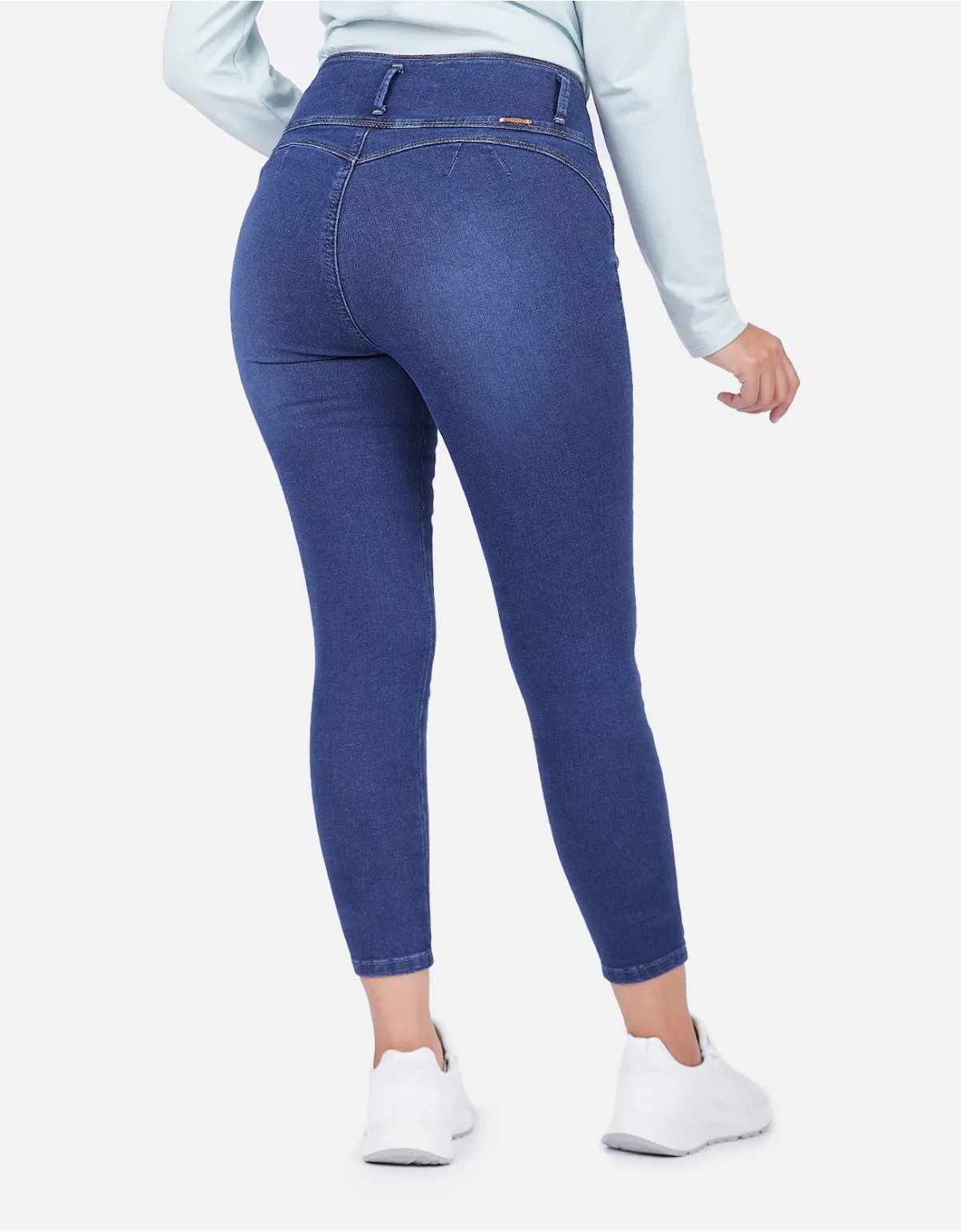 Jean skinny azul tiro alto