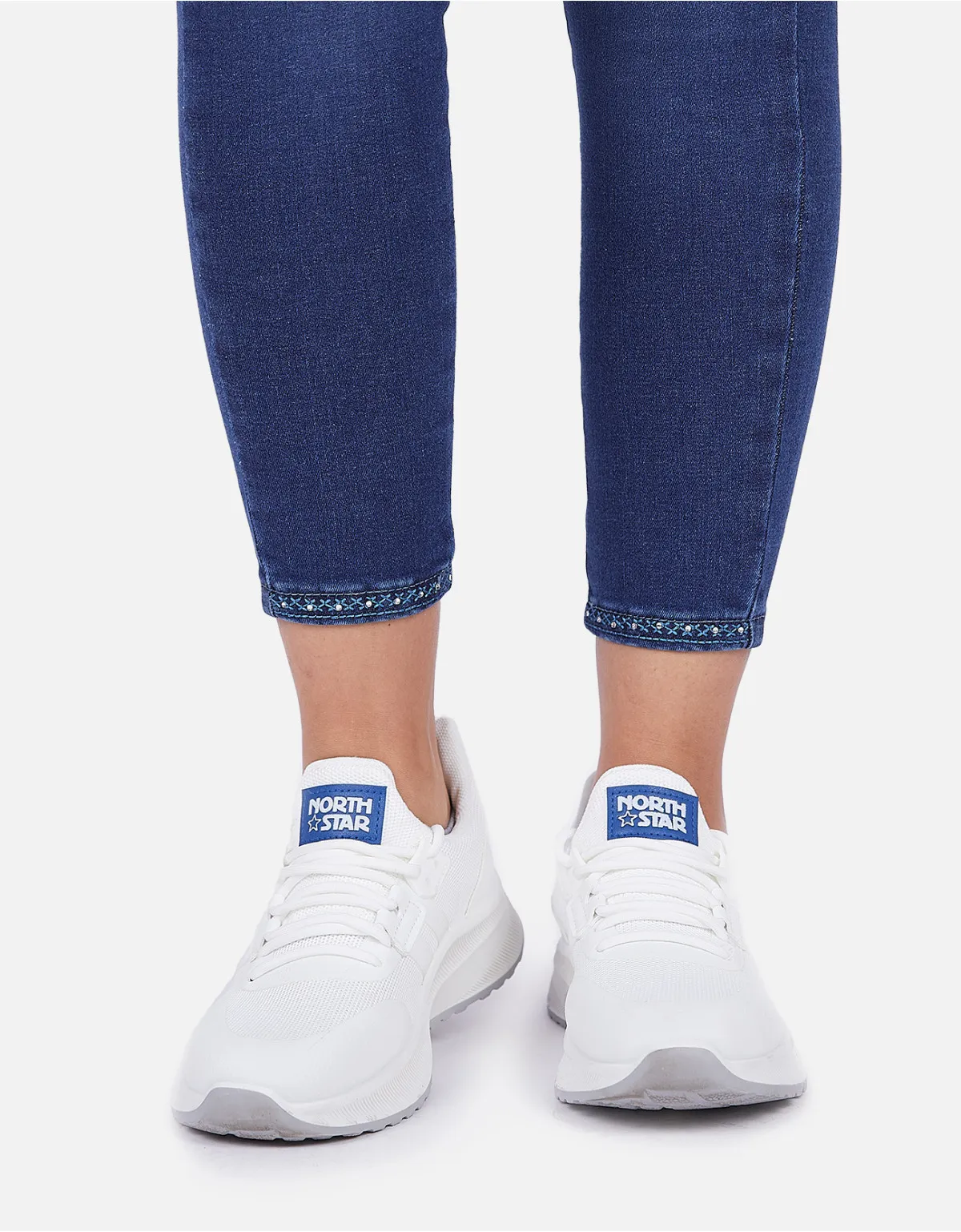 Jean skinny azul tiro alto