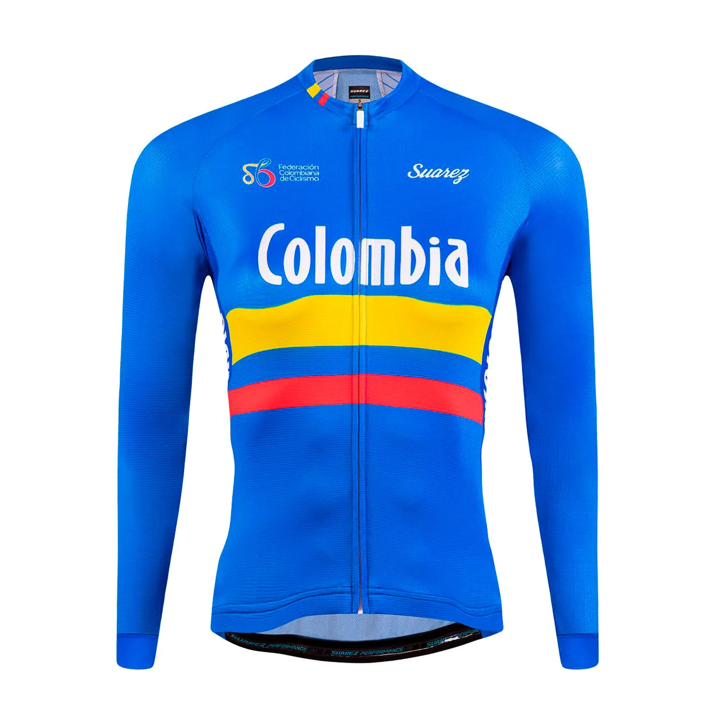 Jersey SUAREZ PERFORMANCE COLOMBIA FEDERACION 2021 2.0 Manga Larga Mujer Azul Talla:M WCJ5128600S900