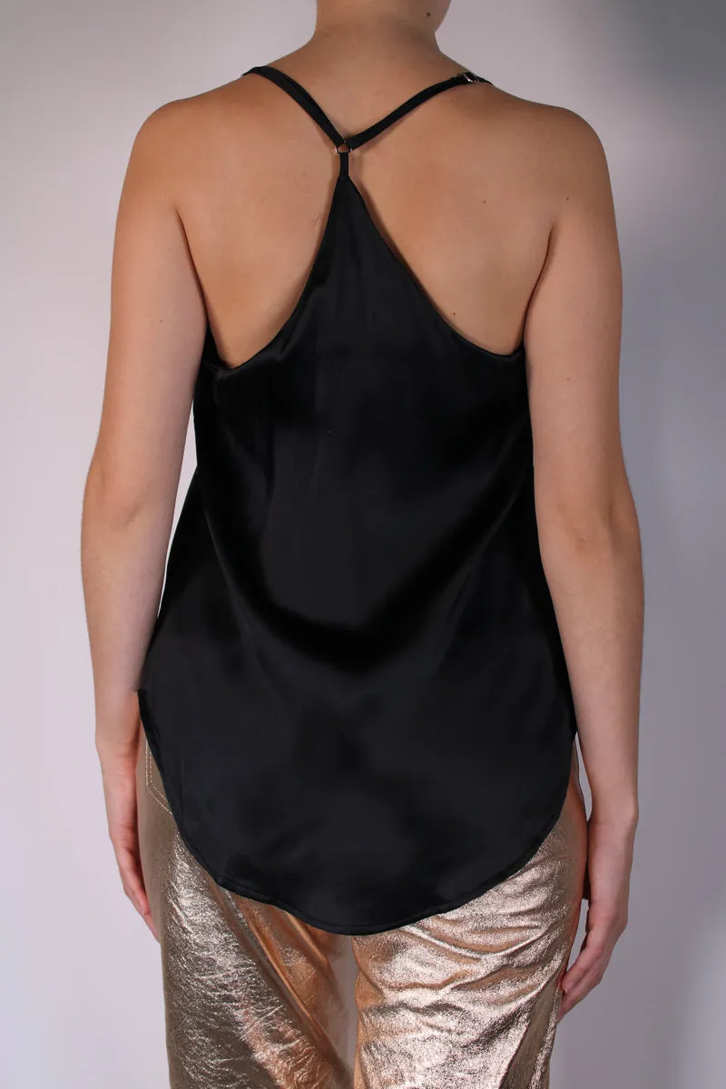 JO & FIRE Top Seda Negro