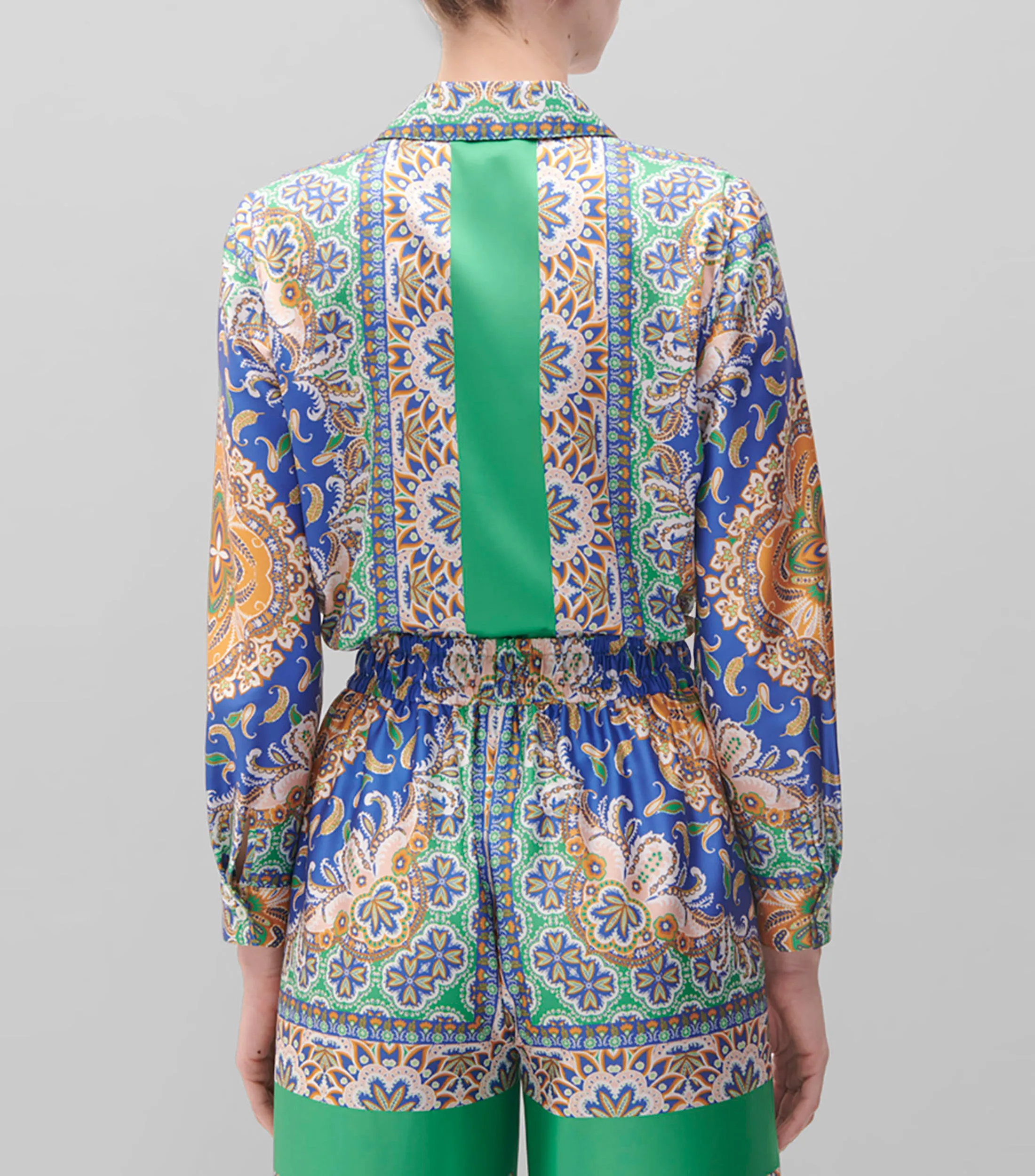 Julio Blusa Camisera Satinada Estampado Pañuelo Mujer