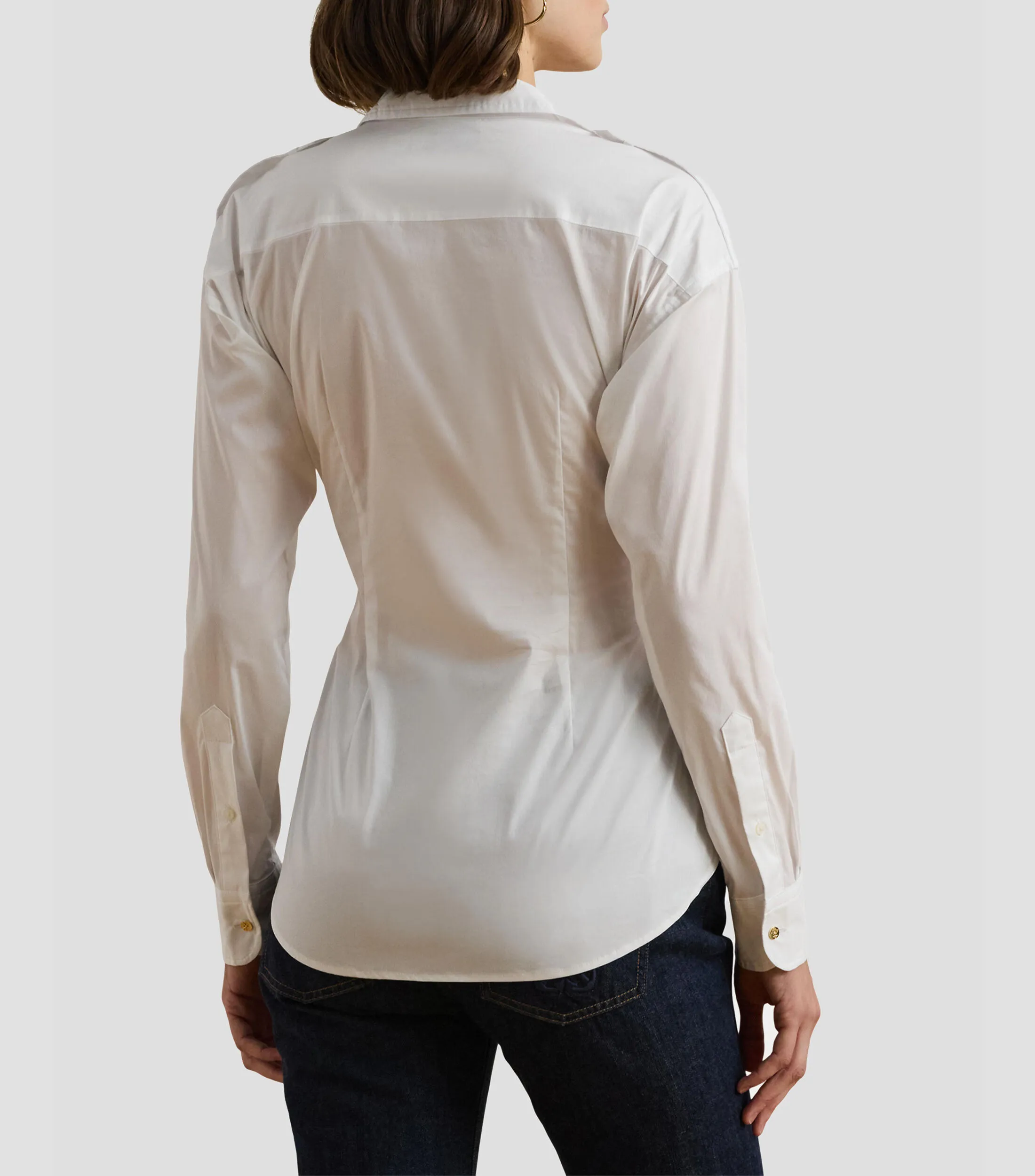 Lauren Blusa lisa manga larga Mujer