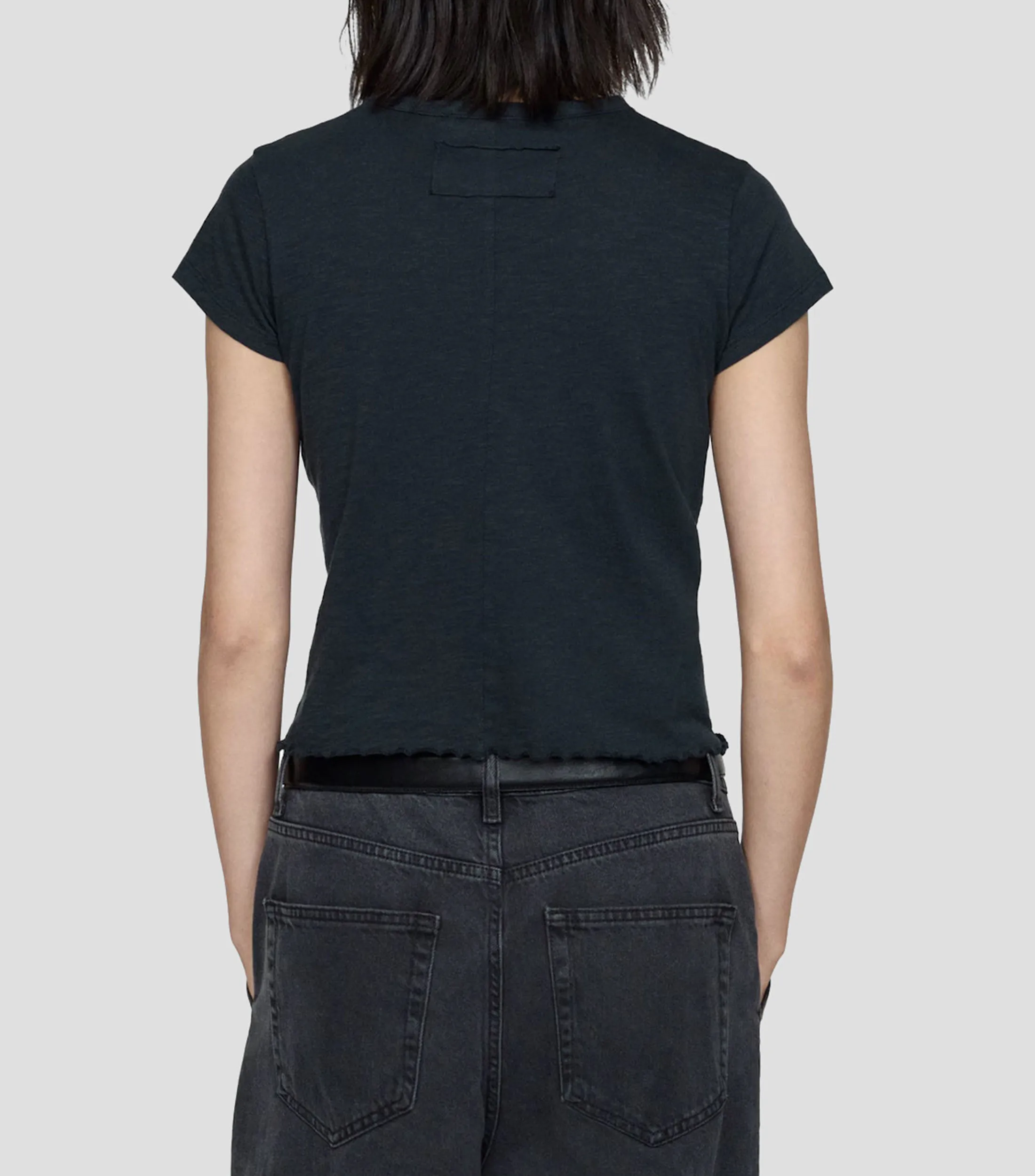 Mango Playera crop top cuello redondo manga corta Mujer