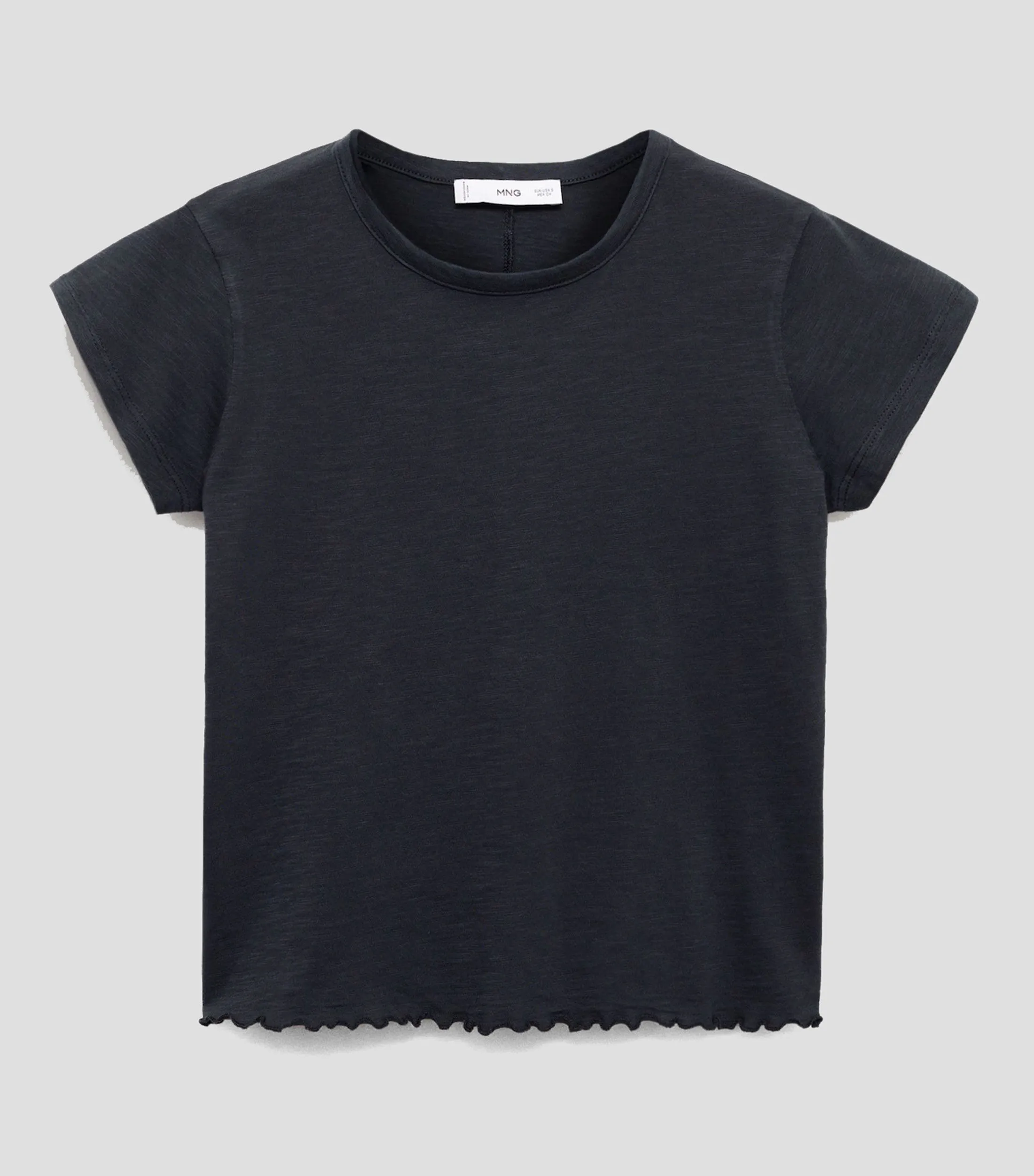 Mango Playera crop top cuello redondo manga corta Mujer