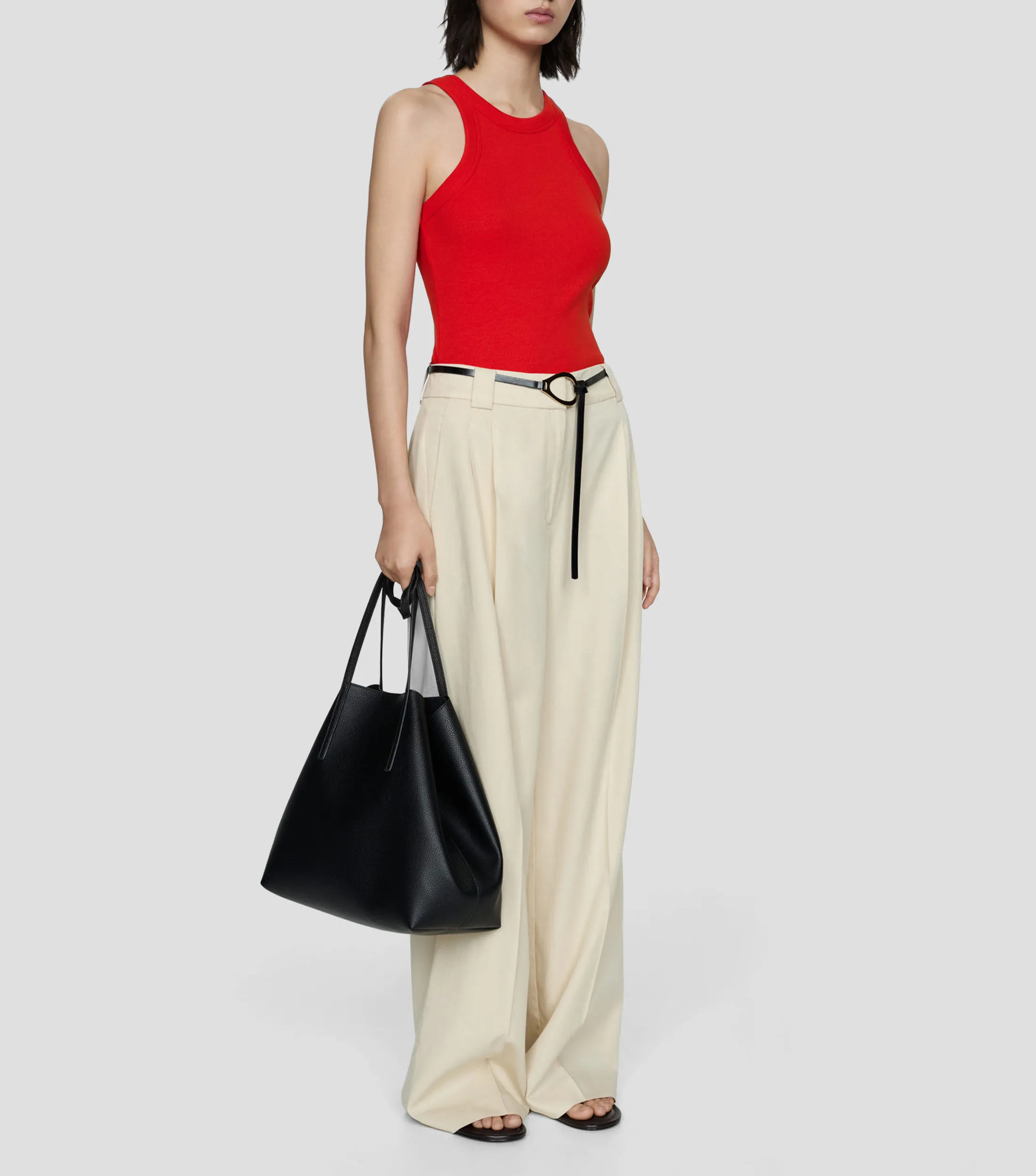 Mango Top acanalado sin mangas Mujer