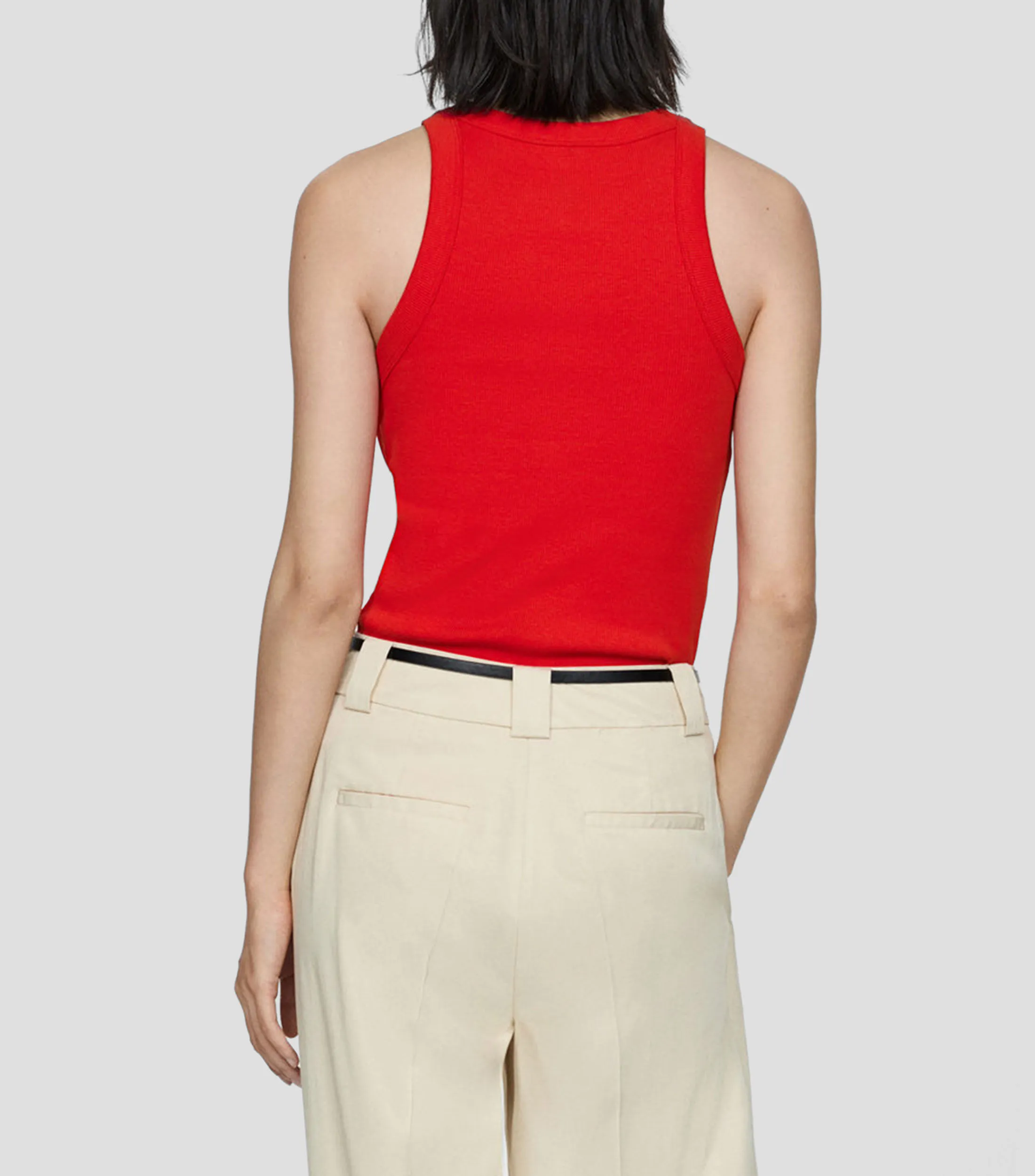 Mango Top acanalado sin mangas Mujer