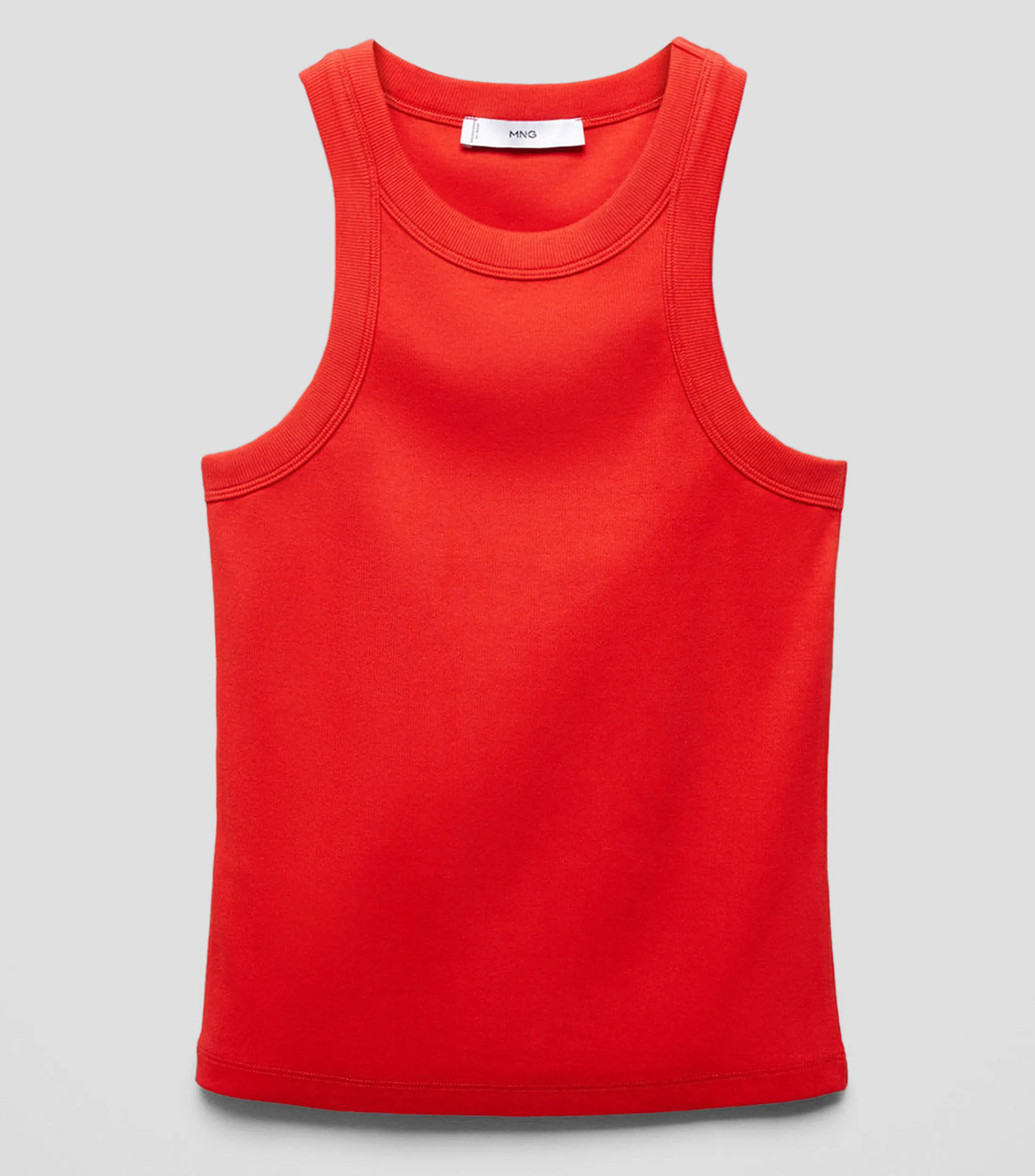 Mango Top acanalado sin mangas Mujer