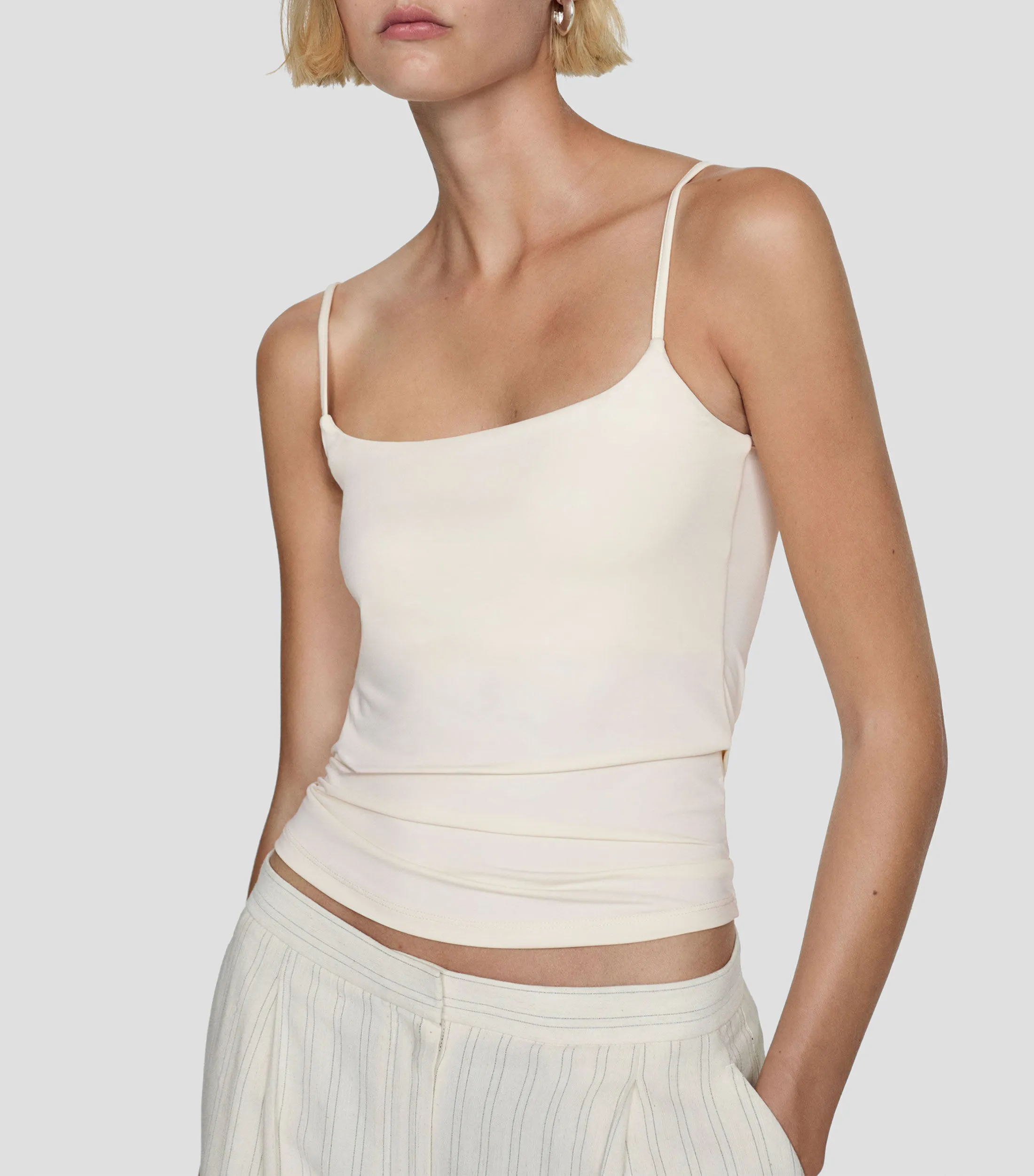 Mango Top cuello redondo sin mangas Mujer