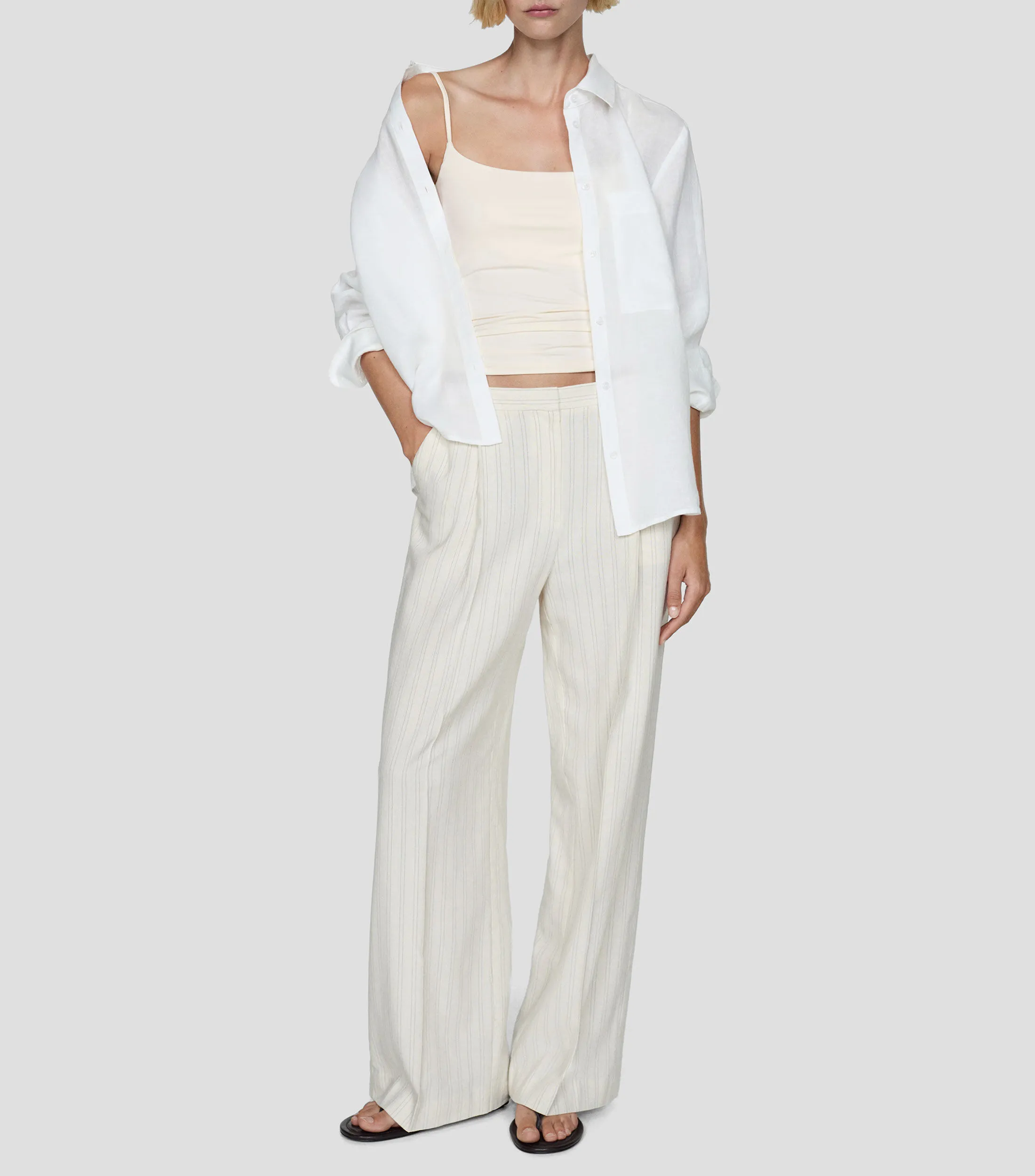 Mango Top cuello redondo sin mangas Mujer