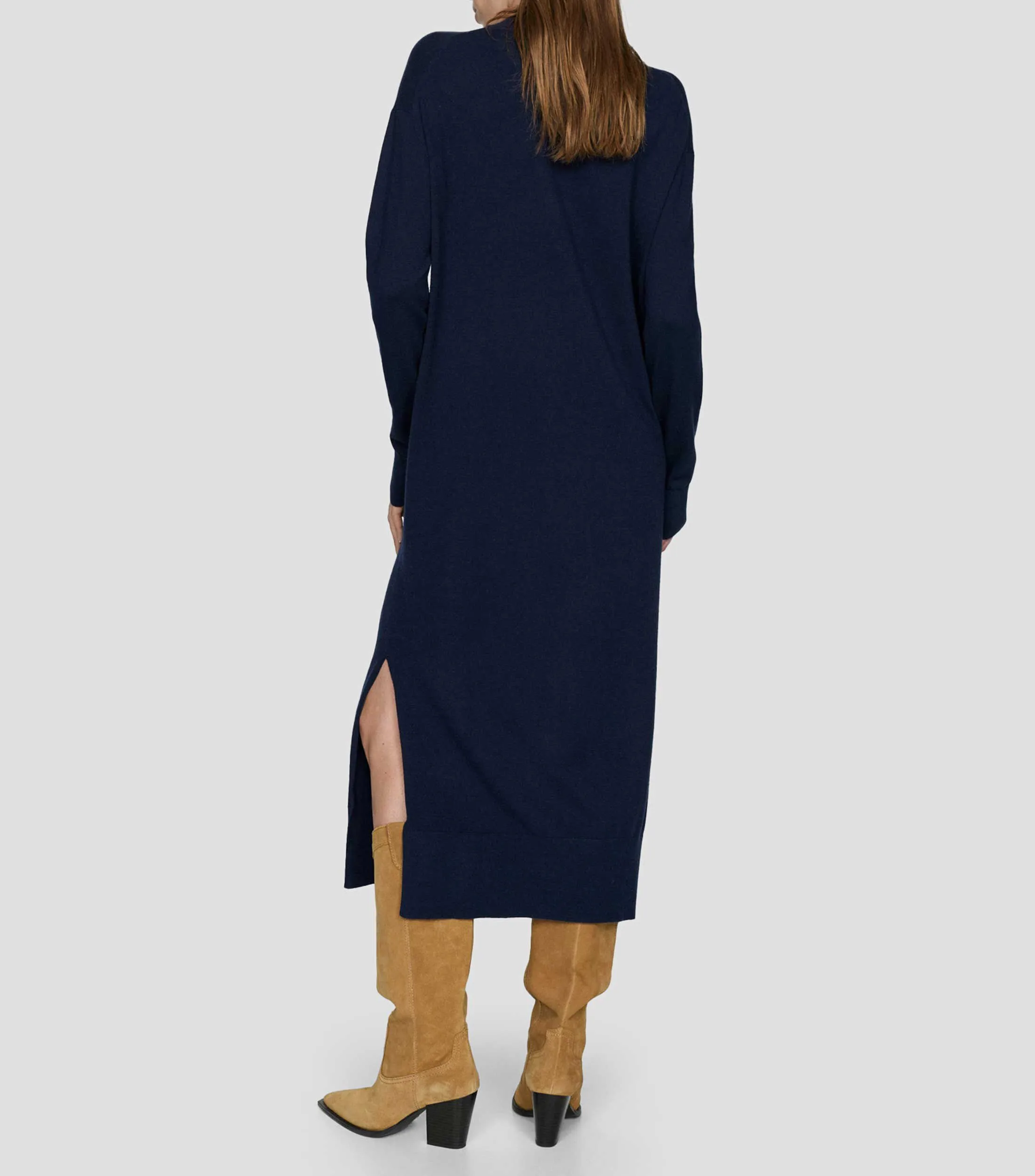 Mango Vestido largo liso manga larga Mujer