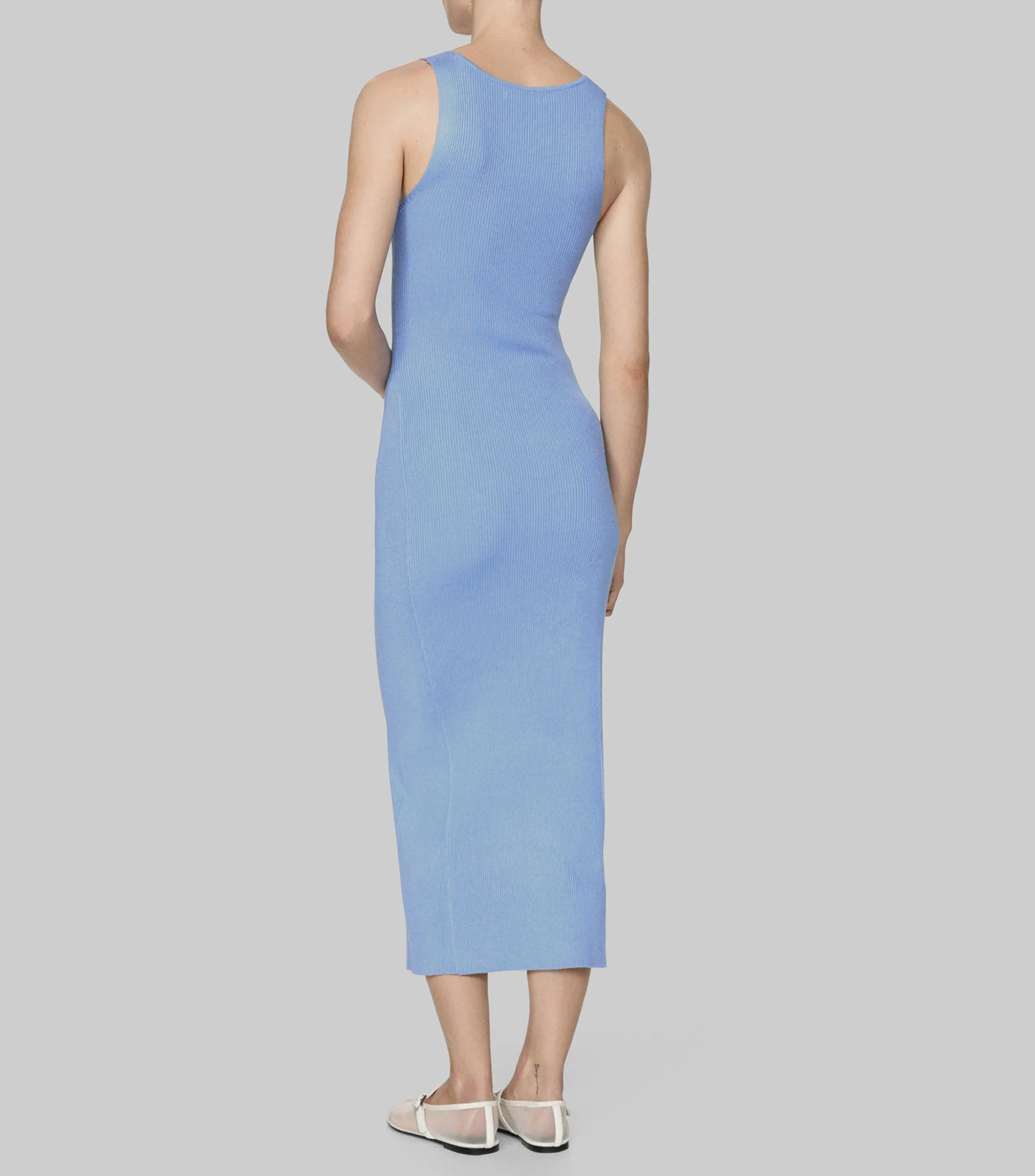 Mango Vestido midi acanalado Mujer