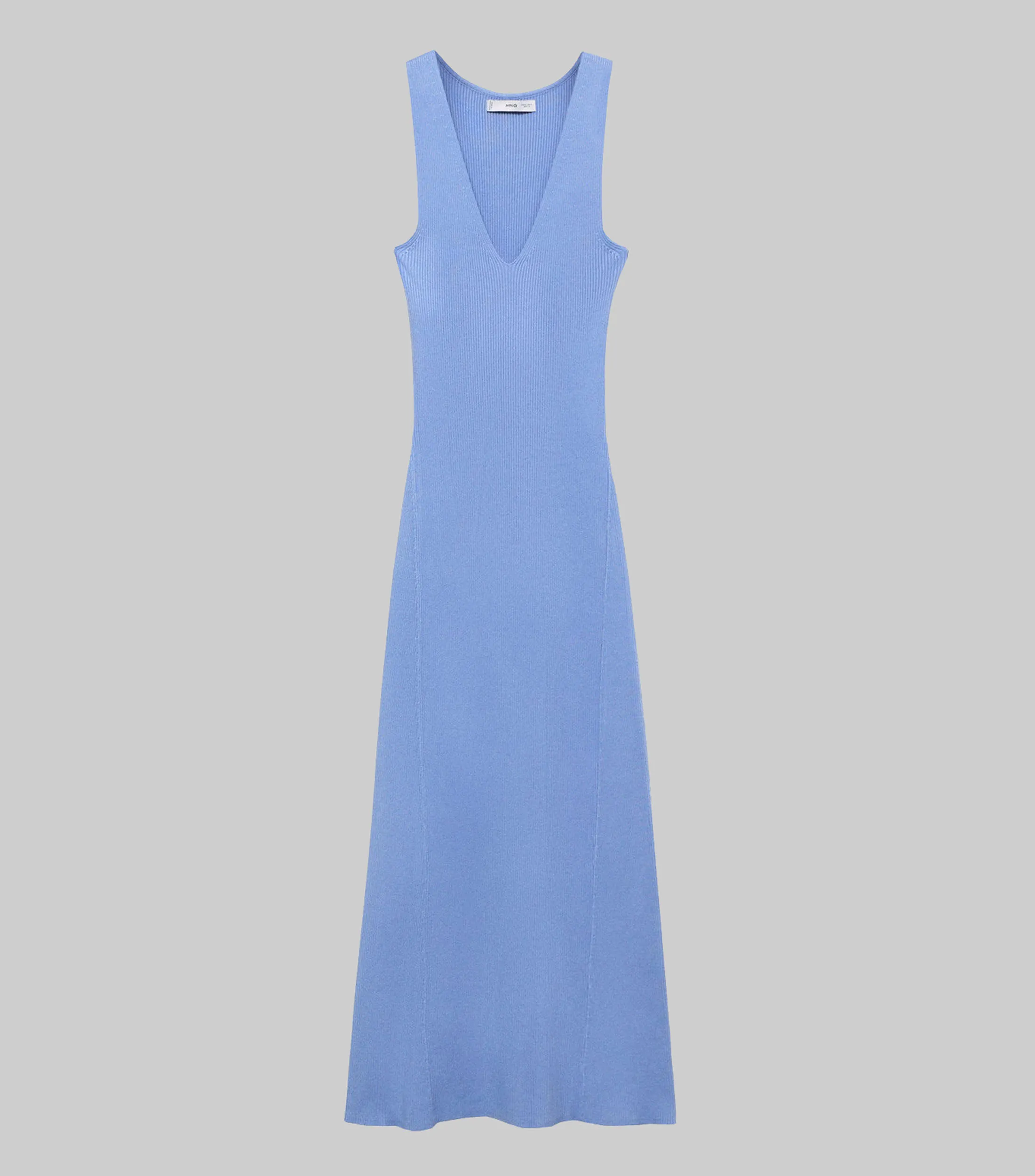 Mango Vestido midi acanalado Mujer