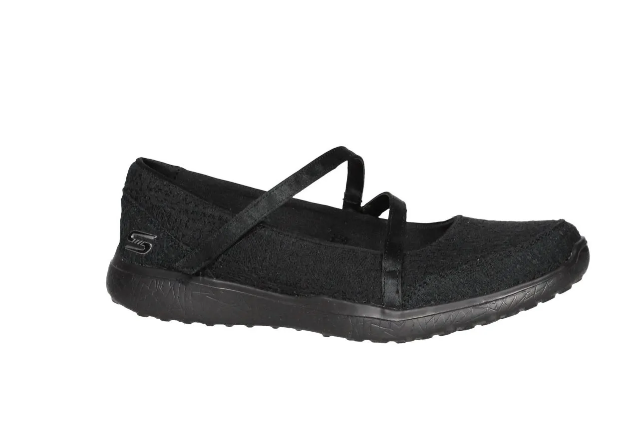Mercedes Croche Negro Cruzado Velcro Piso Negro