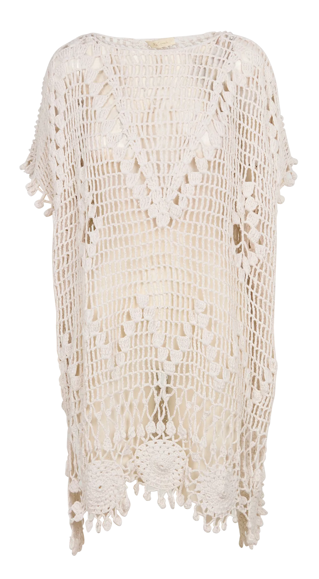 MES DEMOISELLES WOODY  VESTIDO CORTO DE PUNTO CALADO DE ALGODóN EN BEIGE