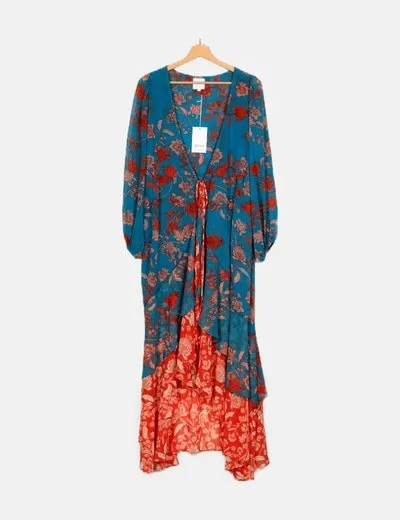MISA Kimono azul print floral
