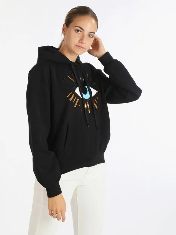 Miss Kiss Sudadera de mujer con lentejuelas reversibles