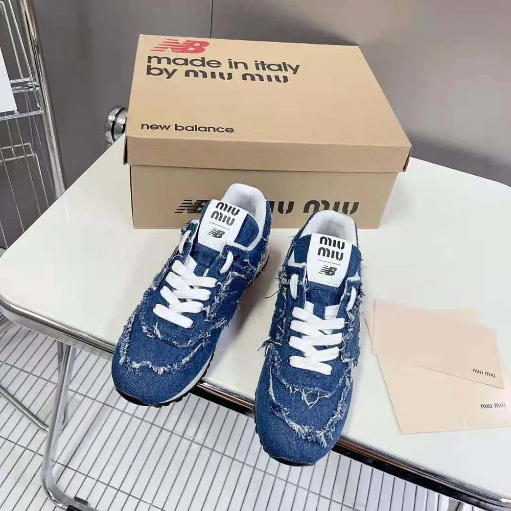 MIU MIU MUJER NEW BALANCE 574 X MIU MIU ZAPATILLAS DENIMAZUL