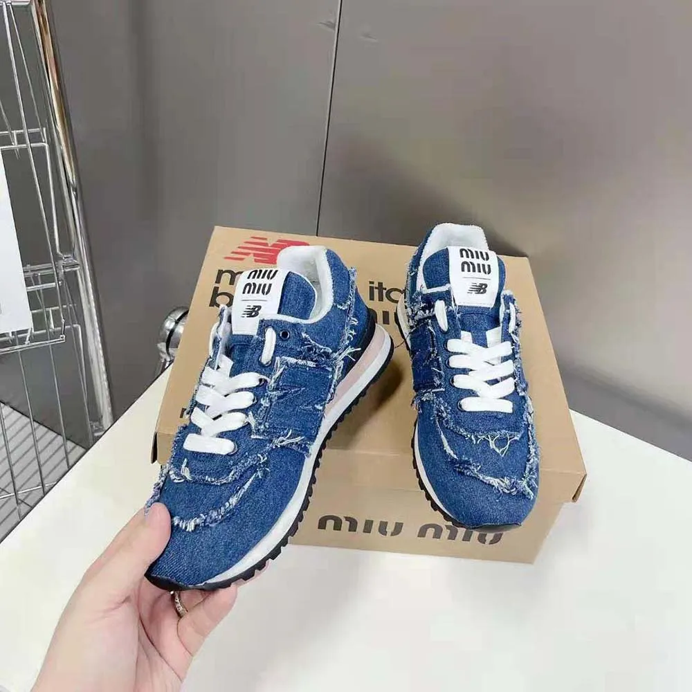 MIU MIU MUJER NEW BALANCE 574 X MIU MIU ZAPATILLAS DENIMAZUL