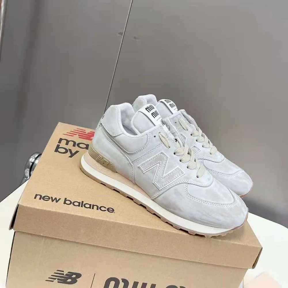 Miu Miu Mujer Zapatillas New Balance 574 x Miu Miu Piel Napa Efecto Vintage