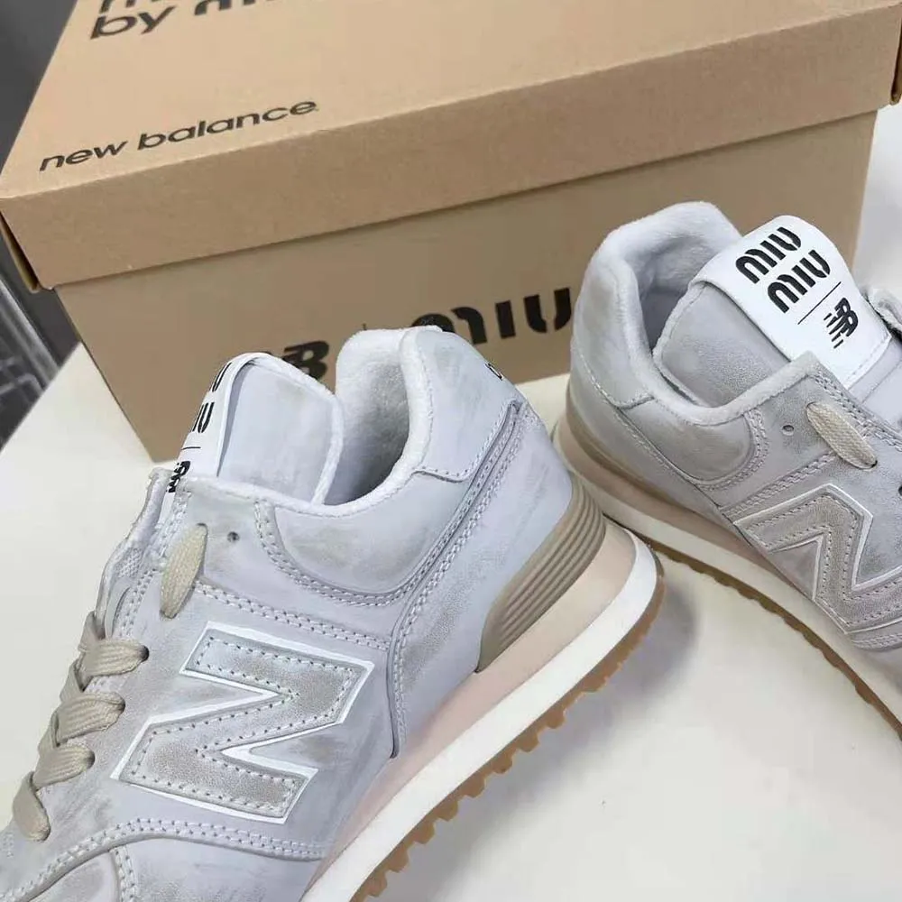 Miu Miu Mujer Zapatillas New Balance 574 x Miu Miu Piel Napa Efecto Vintage