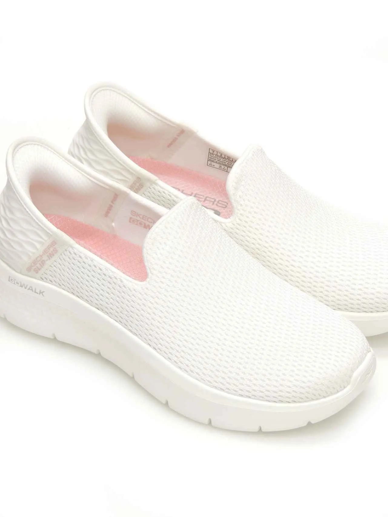 MOCASINES SLIPON SKECHERS 124963 TEXTIL BLANCO