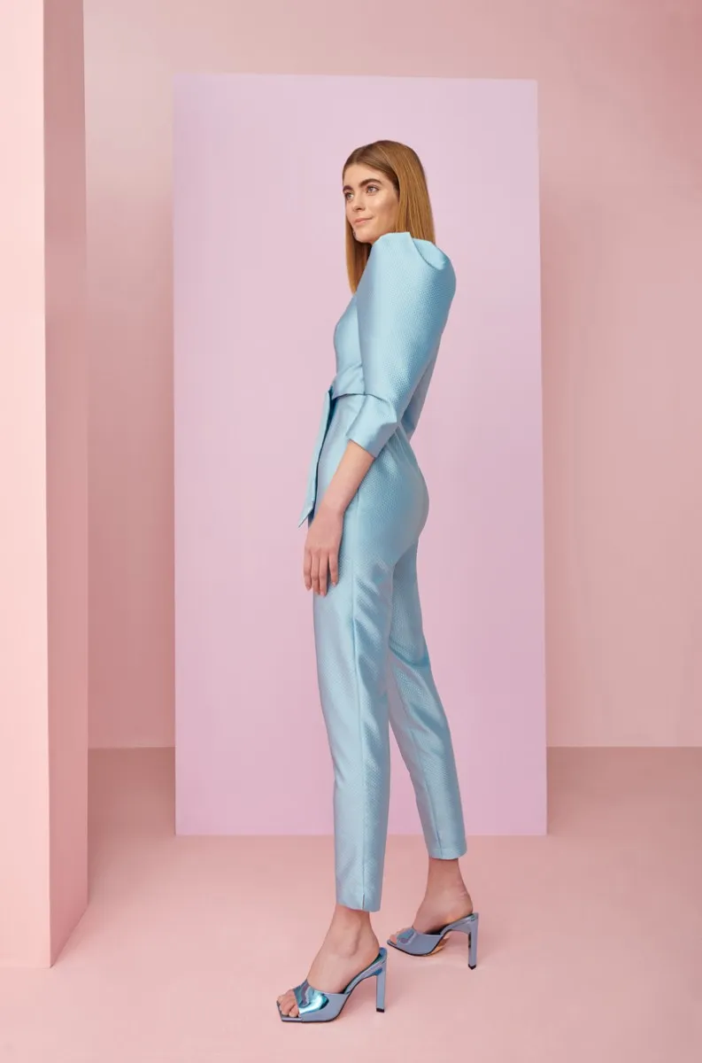 Mono abullonado con lazada azul claro Palma
