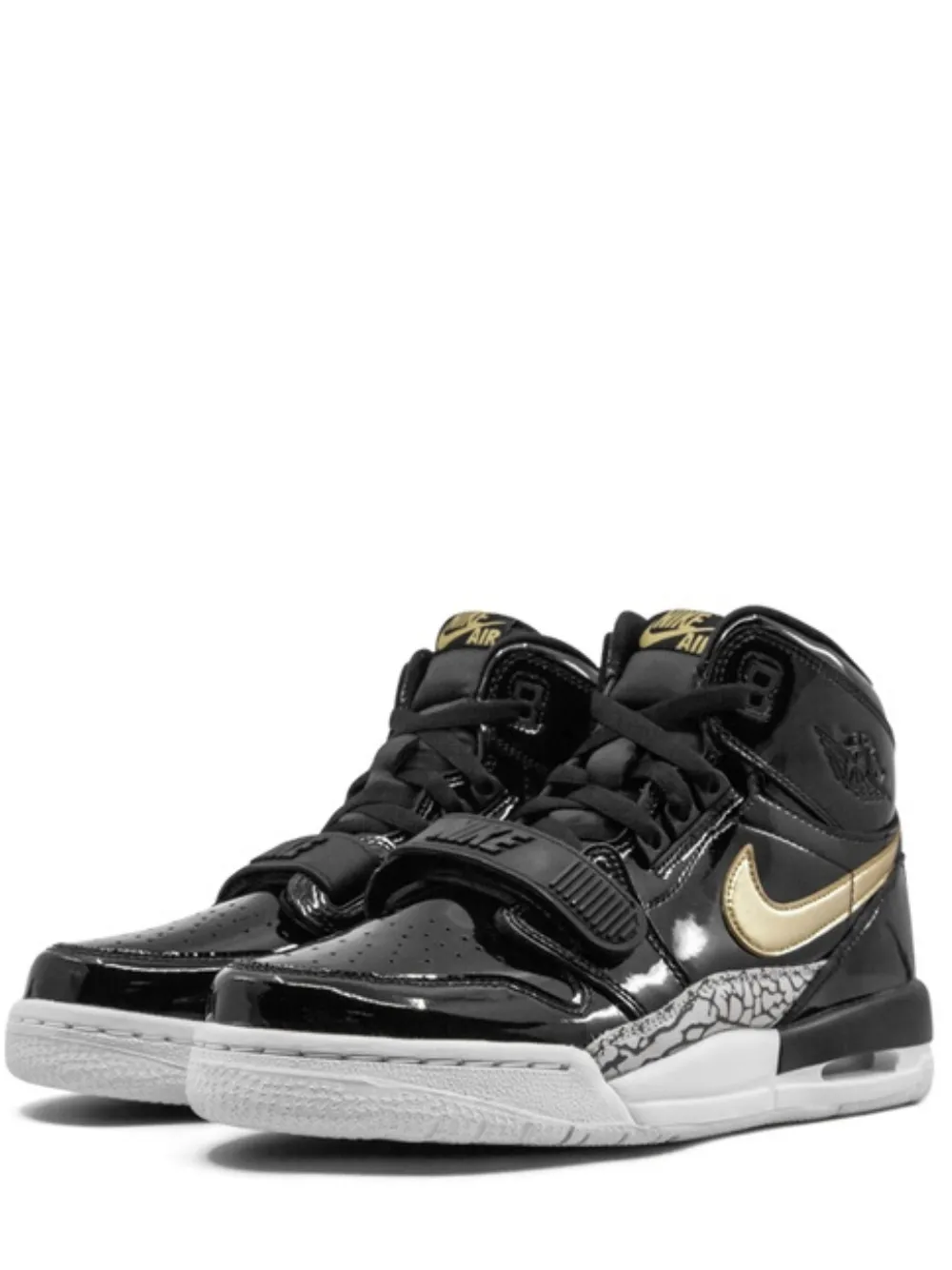 N370O Jordan Jordan Legacy 312 Black Gold Patent