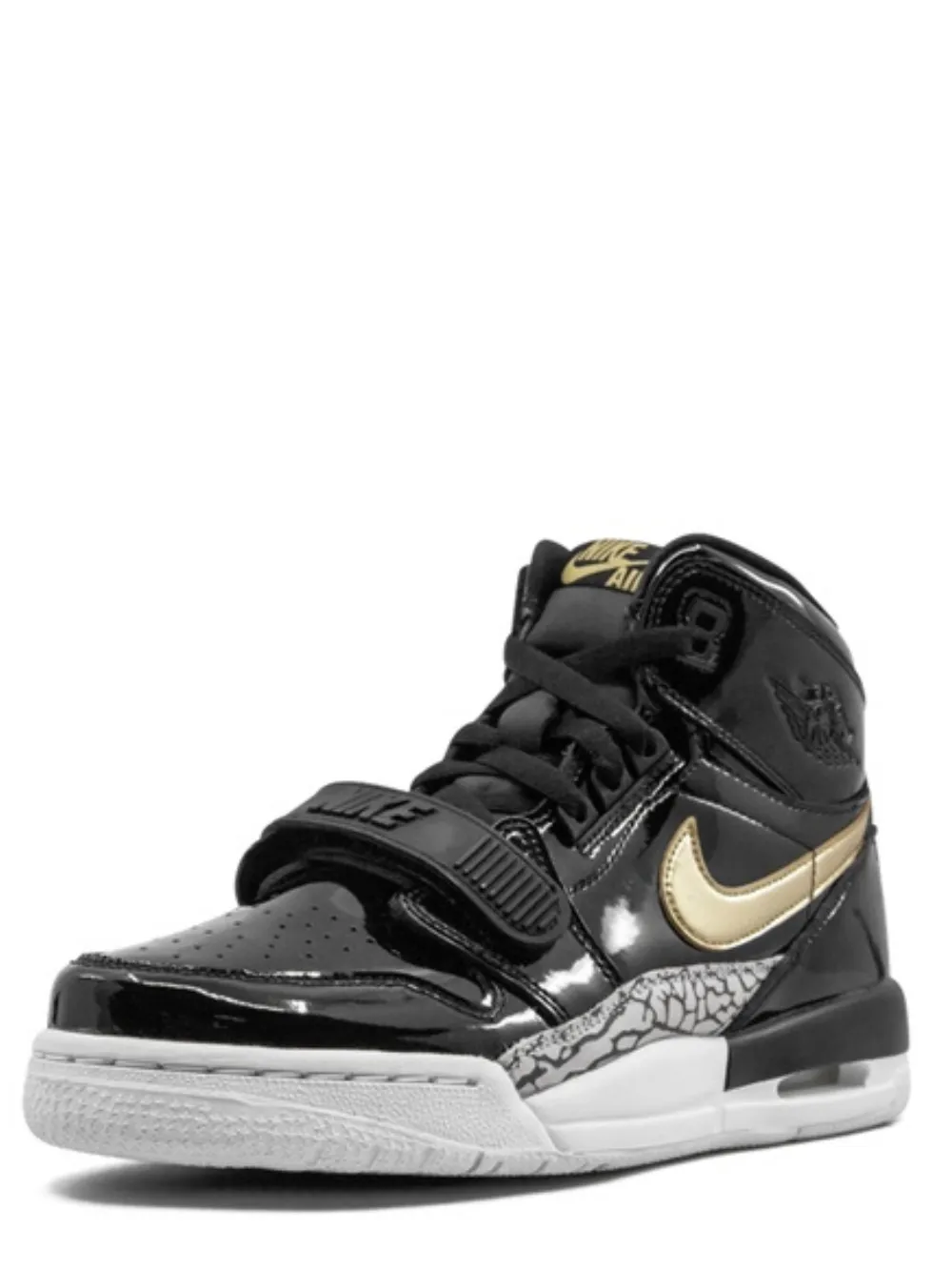 N370O Jordan Jordan Legacy 312 Black Gold Patent