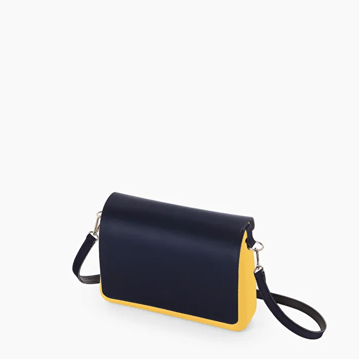 O bag glam curry y azul marino