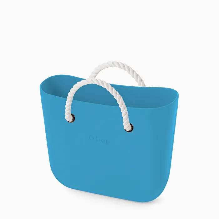 O bag mini aqua y blanco