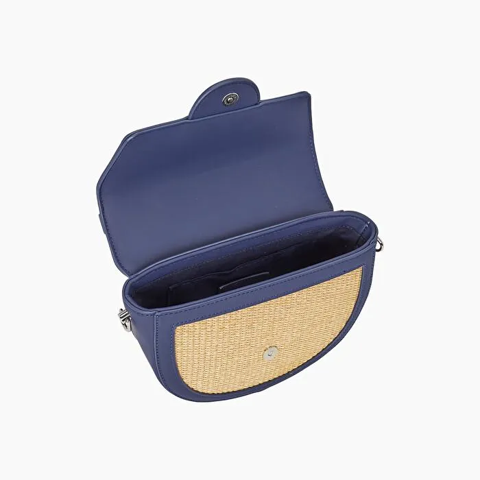 O bag praga rafia azul marino