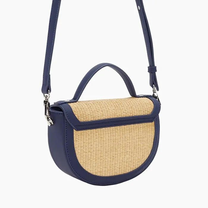 O bag praga rafia azul marino